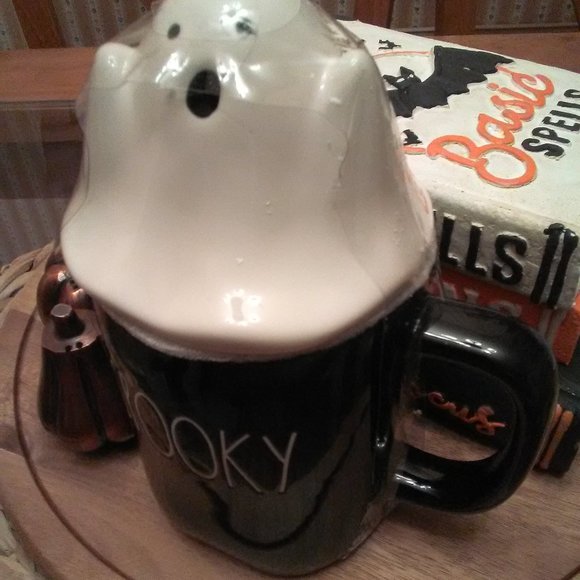 BNIB RAE DUNN Spooky Ghost Mug with Topper - Picture 6 of 6